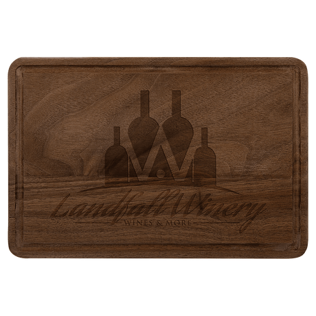 Walnut Cutting Board with Drip Ring-AKD Ink