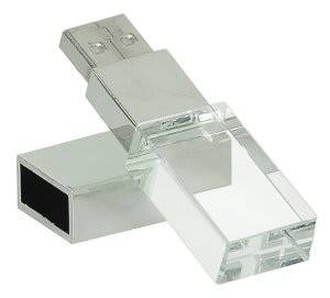 8GB Glass USB Flash Drive with White LED-AKD Ink