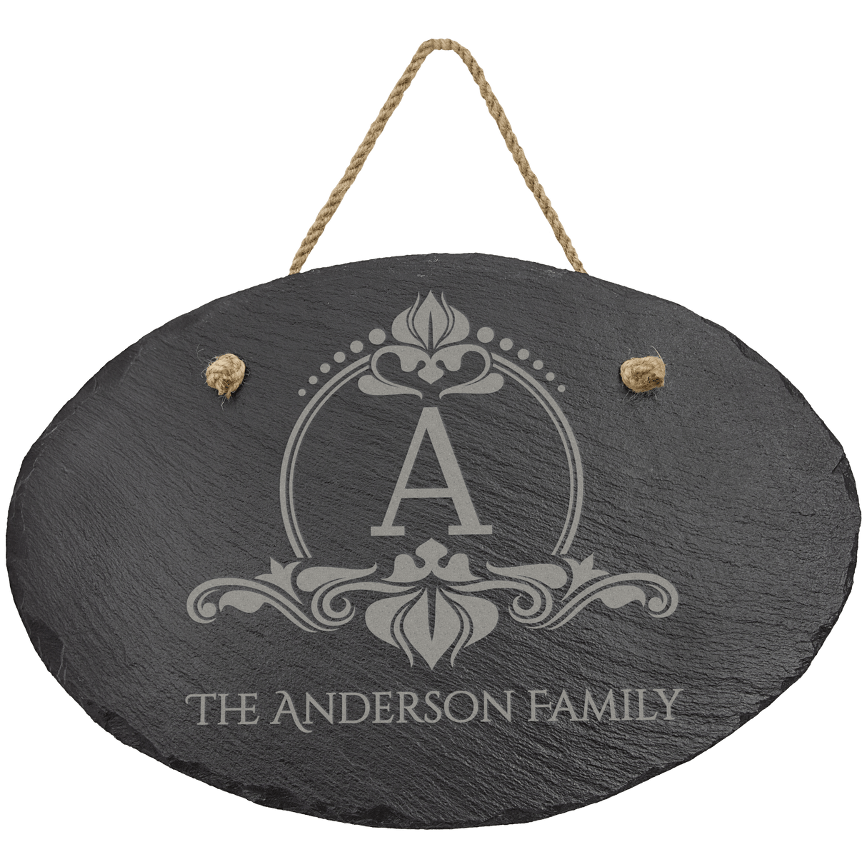 Oval Slate Decor with Hanger String-AKD Ink