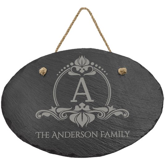 Oval Slate Decor with Hanger String-AKD Ink