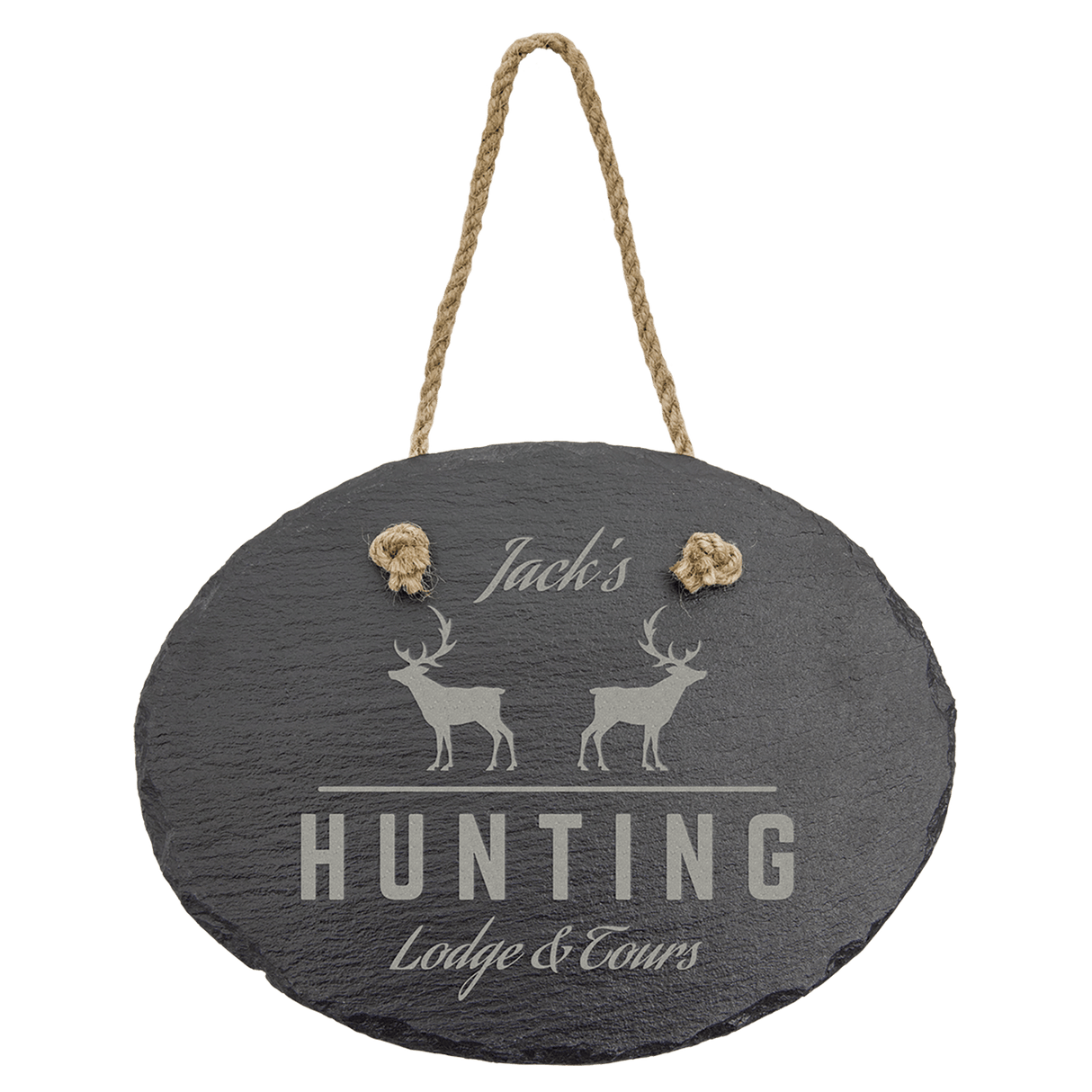 Oval Slate Decor with Hanger String-AKD Ink