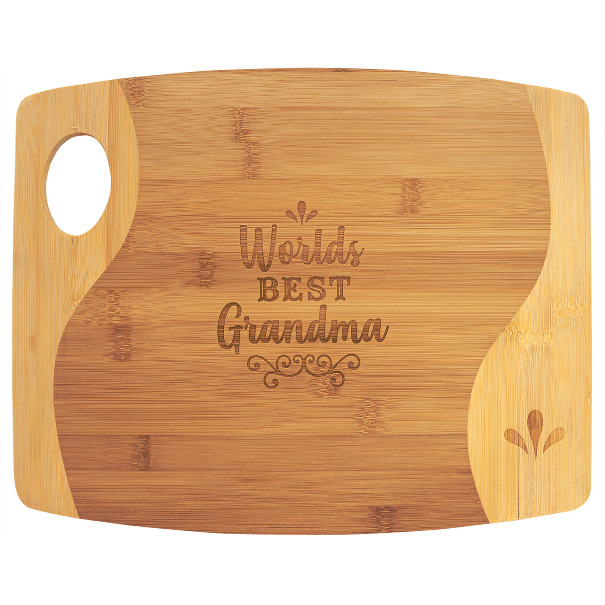 Bamboo Two-Tone Cutting Board with Handle-AKD Ink