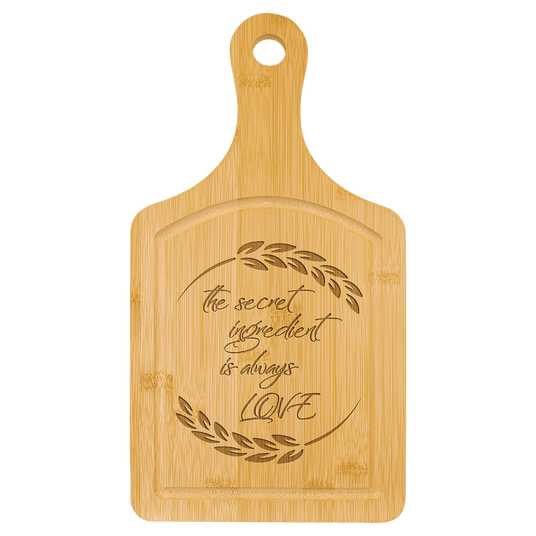 Paddle Shaped Cutting Board with Drip Ring-AKD Ink