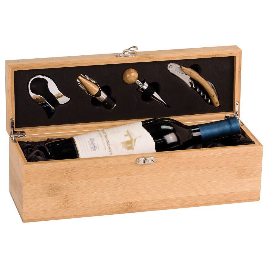 Bamboo Single Wine Box with Tools-AKD Ink