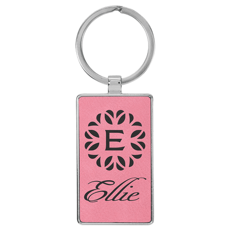 Rectangle Keychain with Metal Frame-AKD Ink