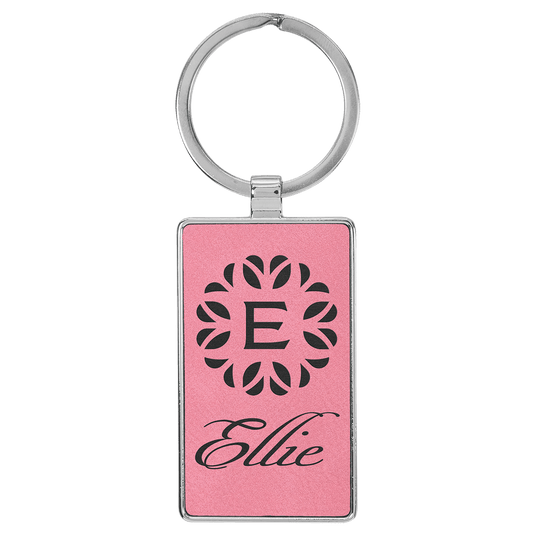 Rectangle Keychain with Metal Frame-AKD Ink