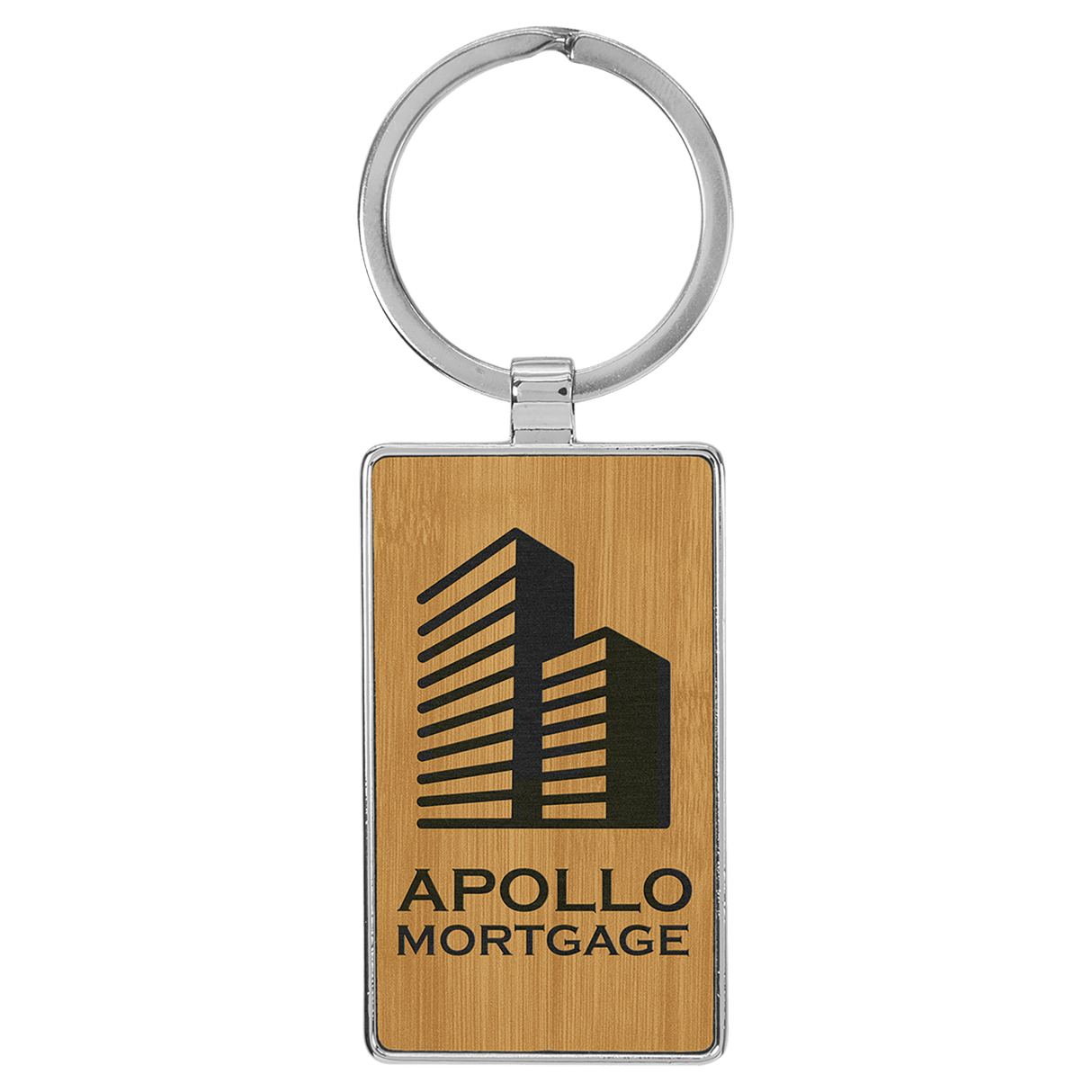 Rectangle Keychain with Metal Frame-AKD Ink