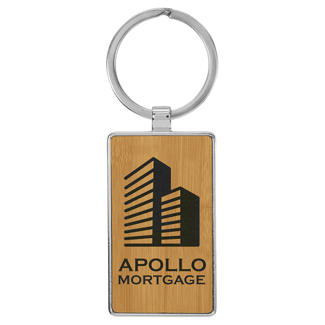 Rectangle Keychain with Metal Frame-AKD Ink