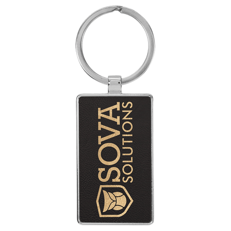 Rectangle Keychain with Metal Frame-AKD Ink