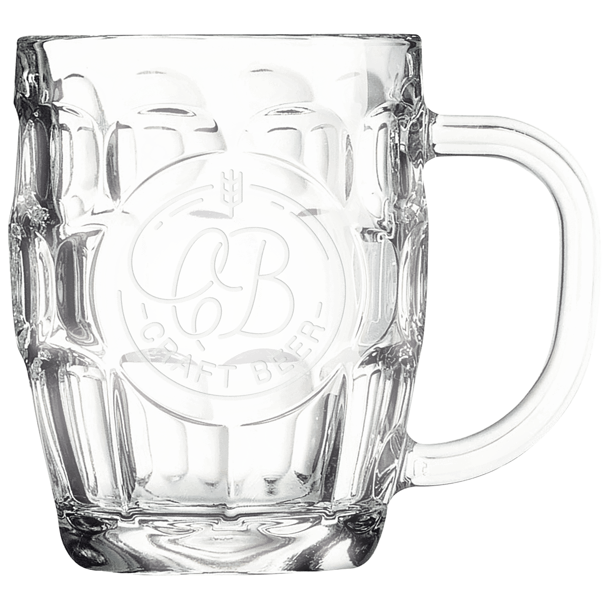 Polar Camel Glass Beer Mug with Handle and Round Engraving Area-AKD Ink
