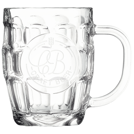 Polar Camel Glass Beer Mug with Handle and Round Engraving Area-AKD Ink