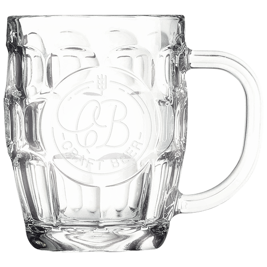 Polar Camel Glass Beer Mug with Handle and Round Engraving Area-AKD Ink