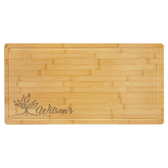 Bamboo Cutting Board with Drip Ring-AKD Ink