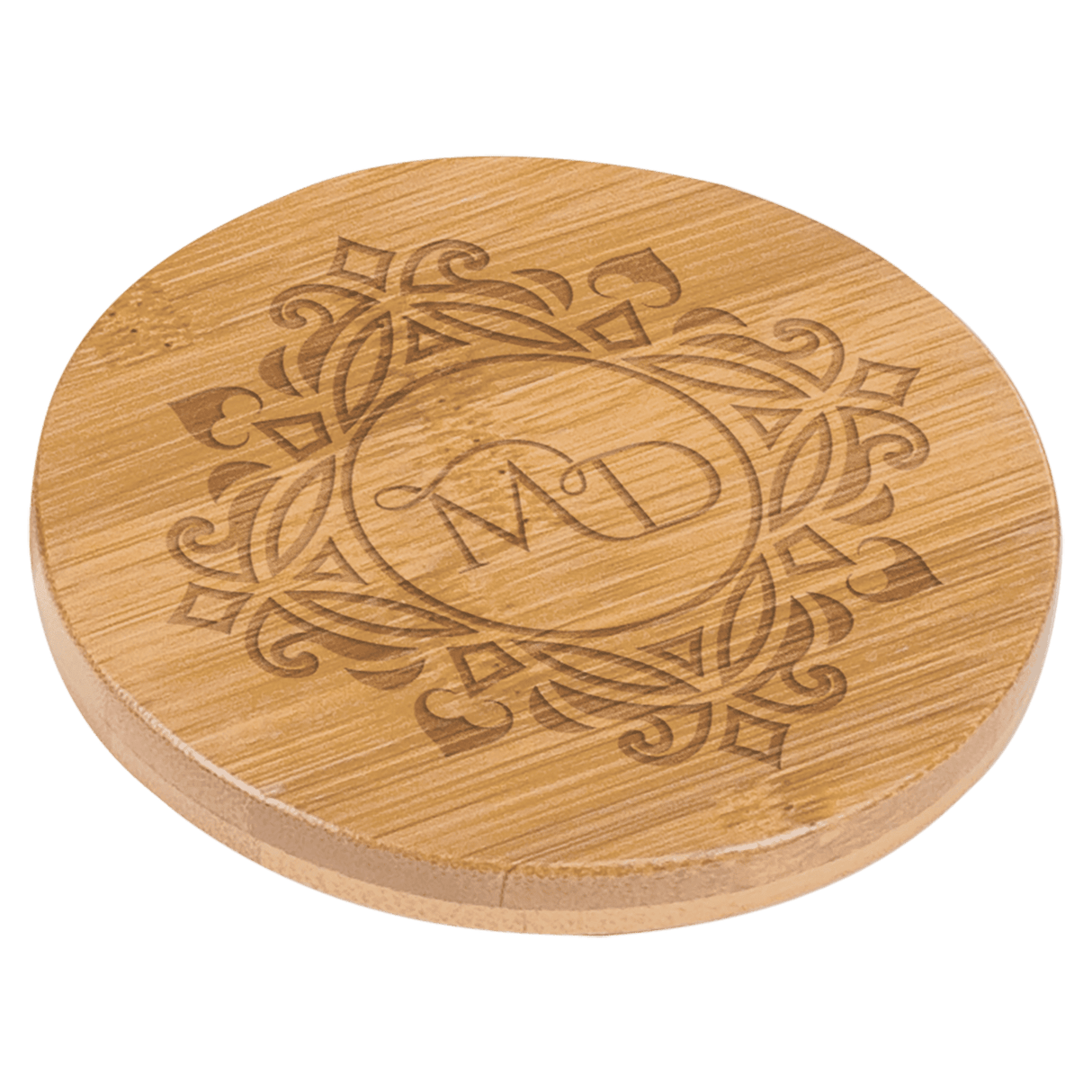 3 1/2" Round Bamboo Coaster-AKD Ink
