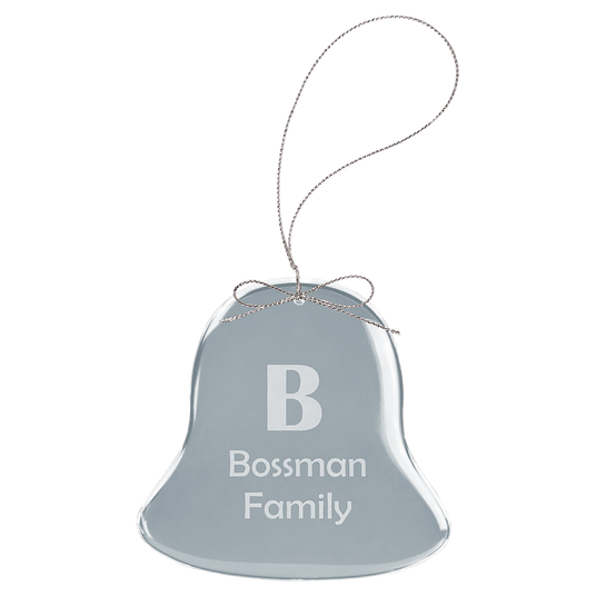 Clear Glass Ornament with Silver String-AKD Ink