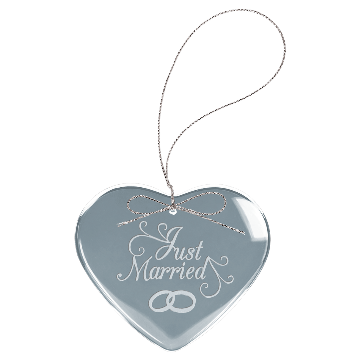 Clear Glass Ornament with Silver String-AKD Ink