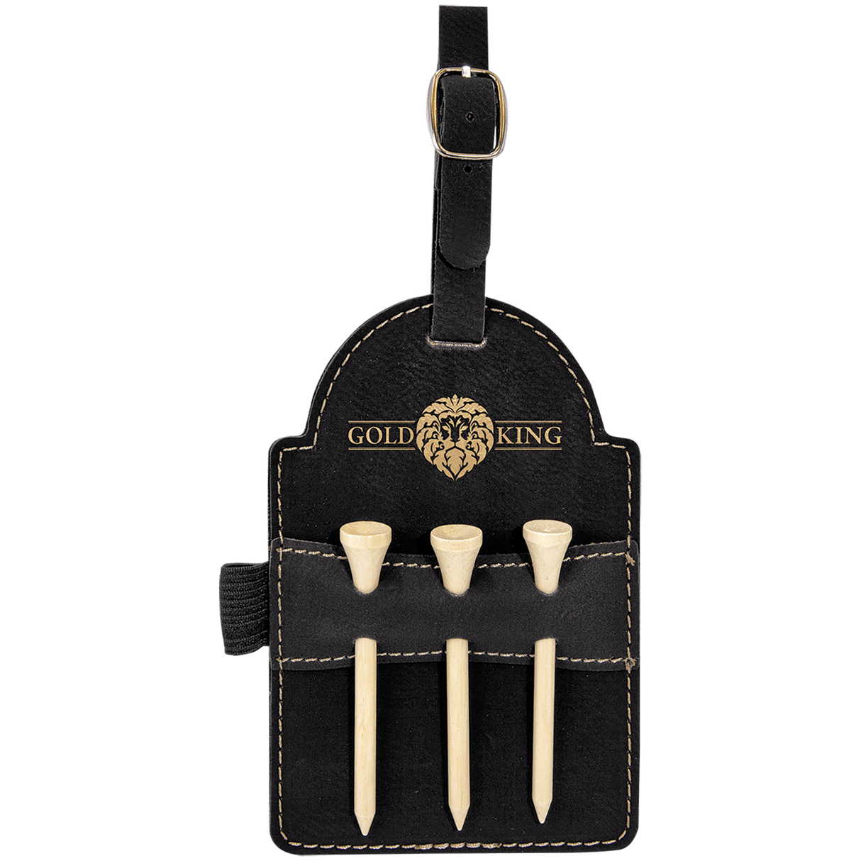 Golf Bag Tag with Wooden Tees-AKD Ink