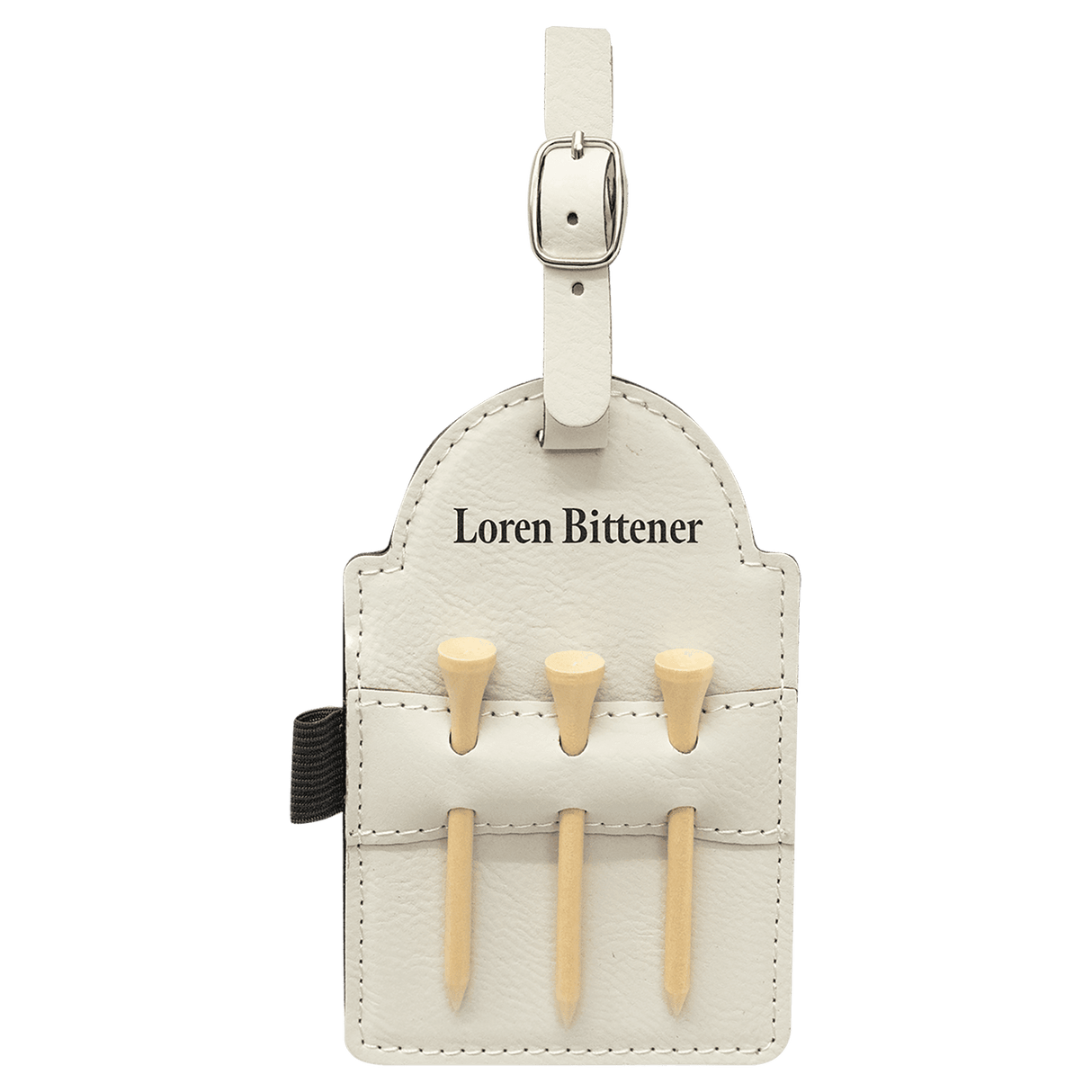 Golf Bag Tag with Wooden Tees-AKD Ink