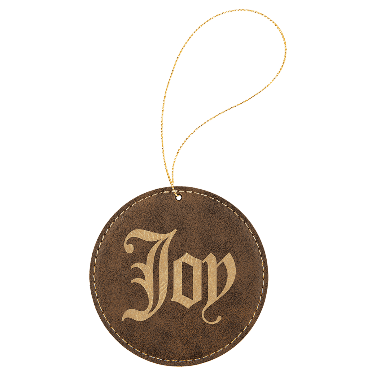 Black/Gold Round Ornament with Gold String-AKD Ink