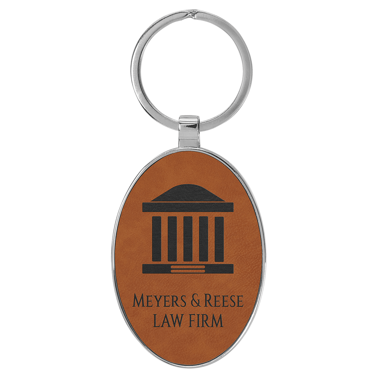 Oval Keychain with Metal Frame-AKD Ink