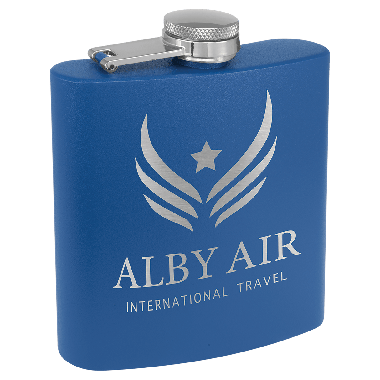 6 oz. Powder Coated Stainless Steel Flask-AKD Ink