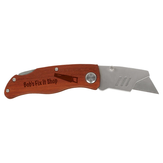 4" Wood Handle Utility Knife-AKD Ink