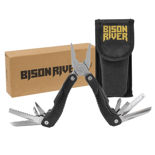 Bison River Black 13 Function Multi Tool with Nylon Sheath-AKD Ink