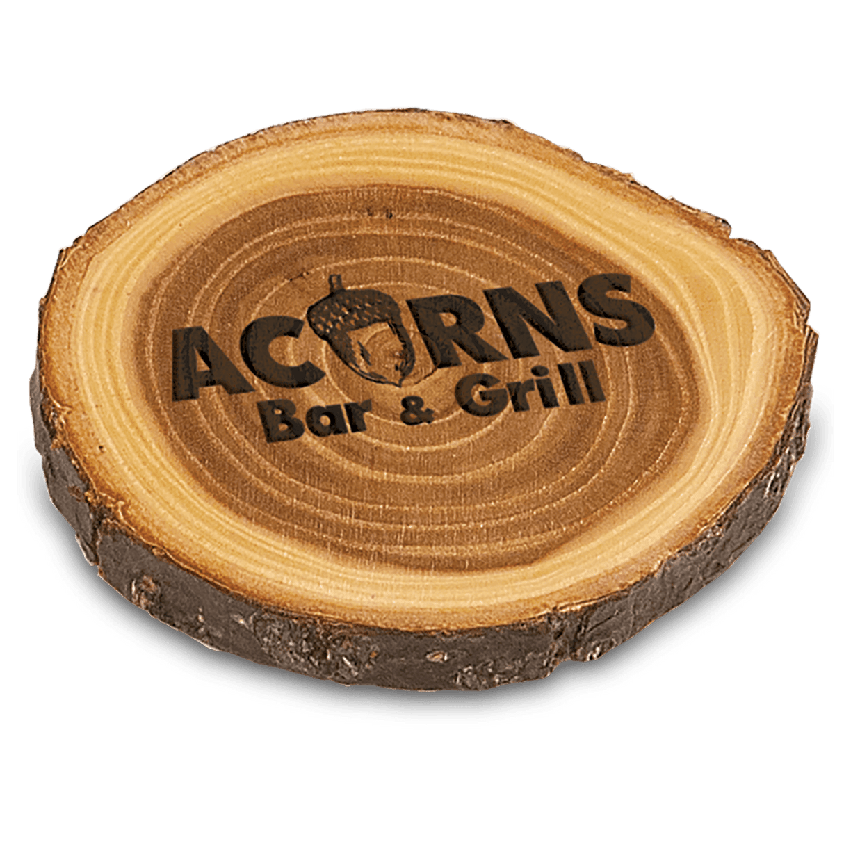 Old West Log Elm Wood Coaster-AKD Ink