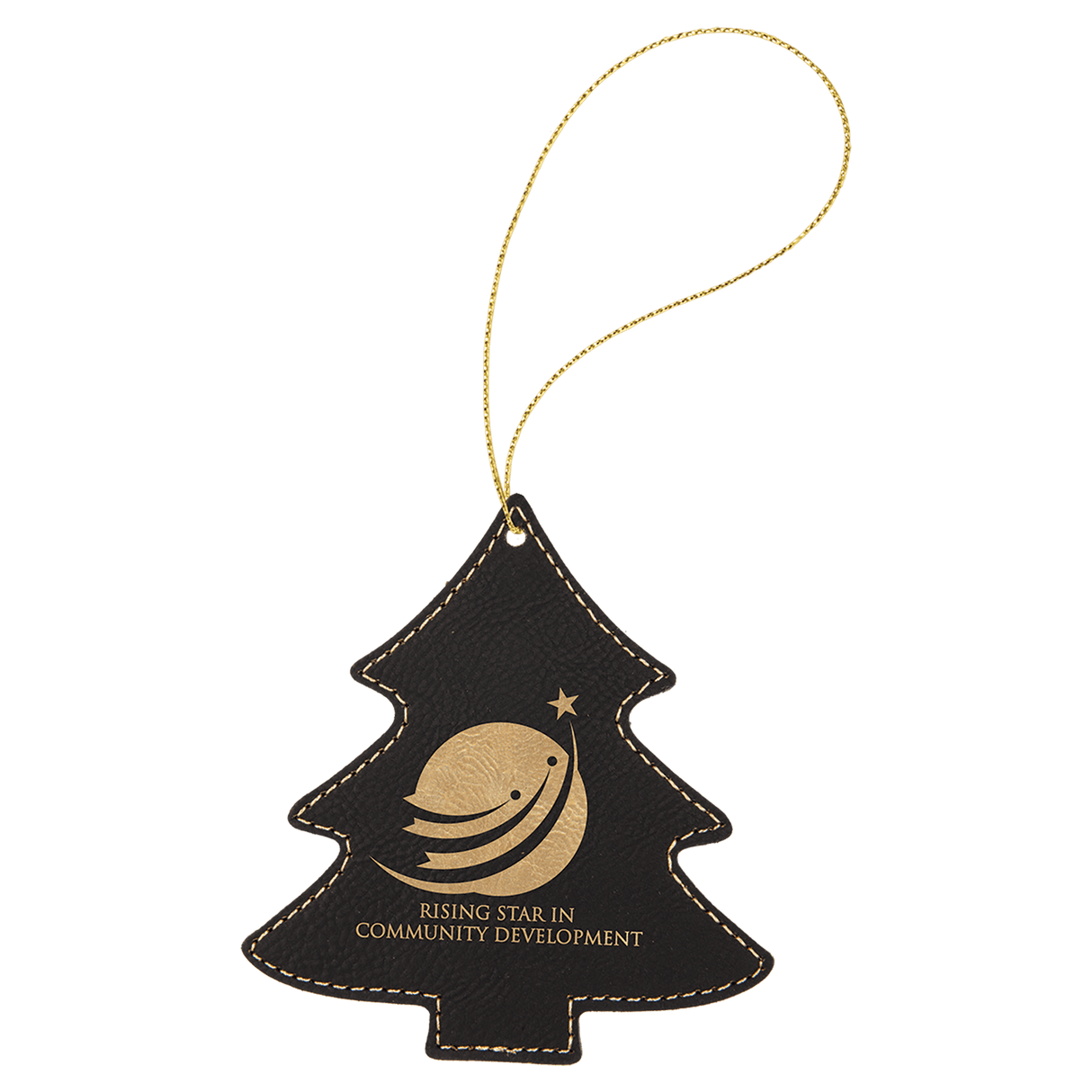 Tree Ornament with Gold String-AKD Ink