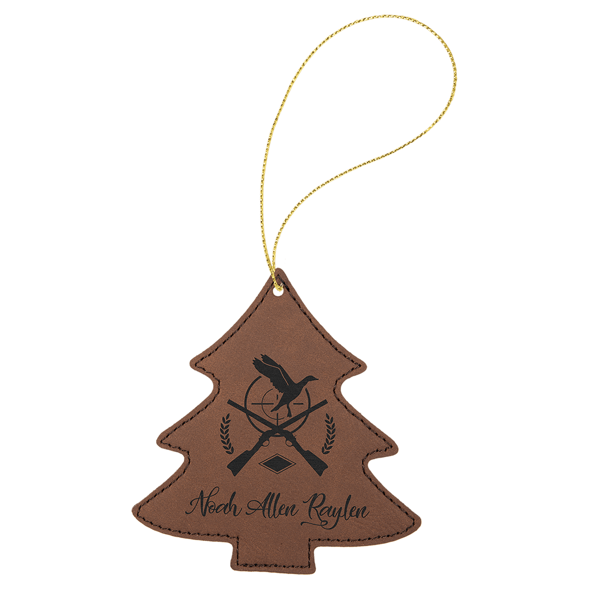 Tree Ornament with Gold String-AKD Ink
