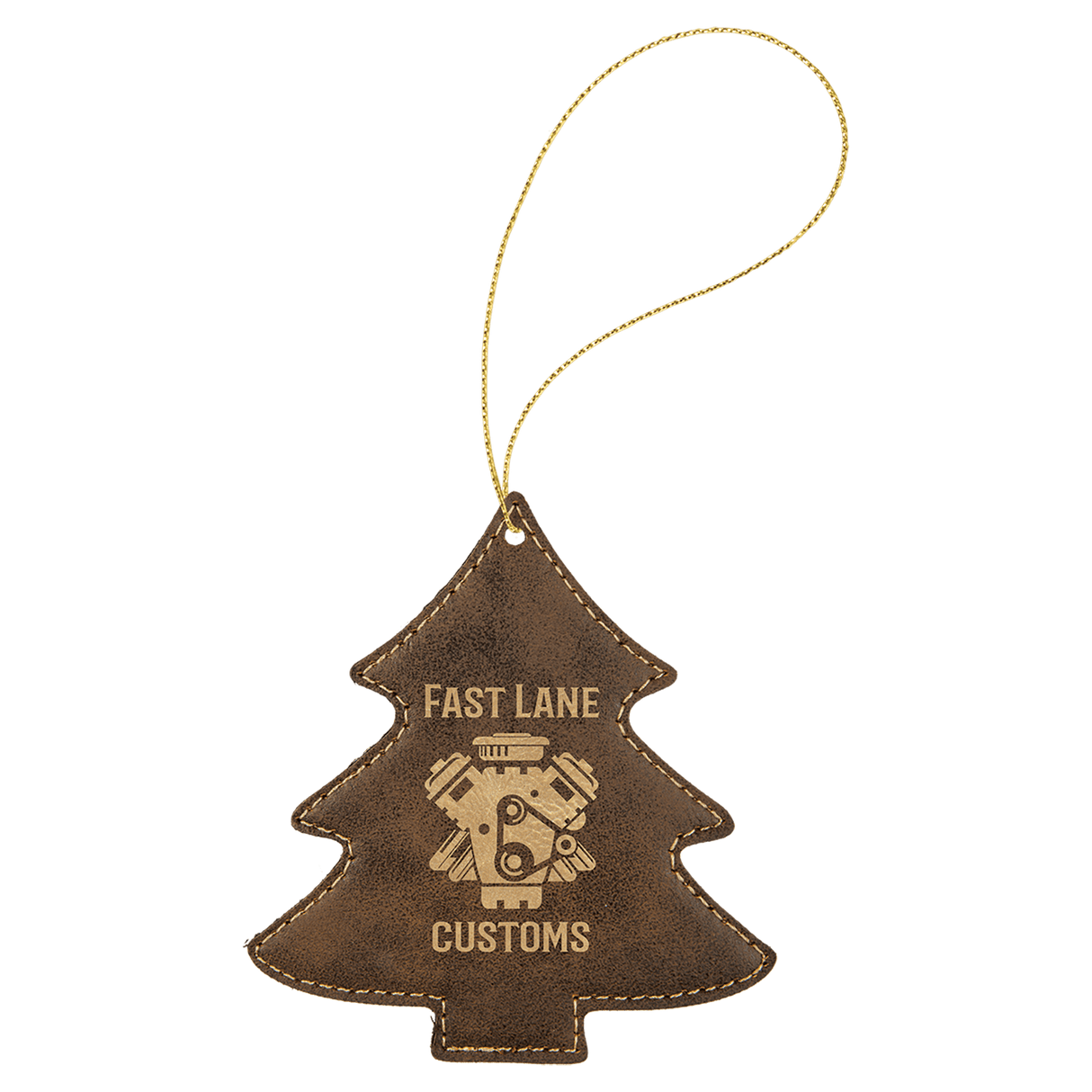 Tree Ornament with Gold String-AKD Ink