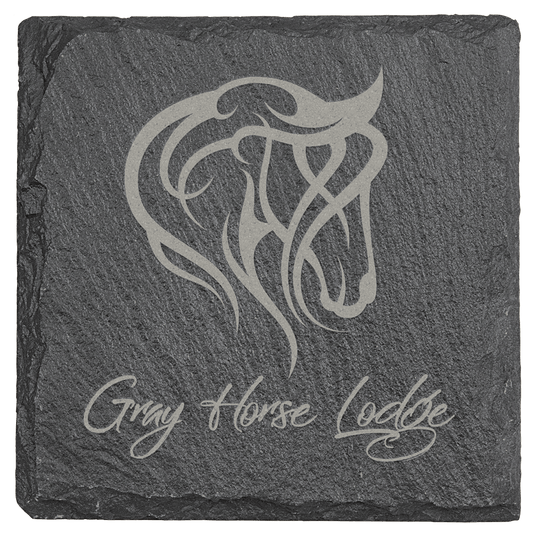 4" x 4" Square Slate Coaster-AKD Ink