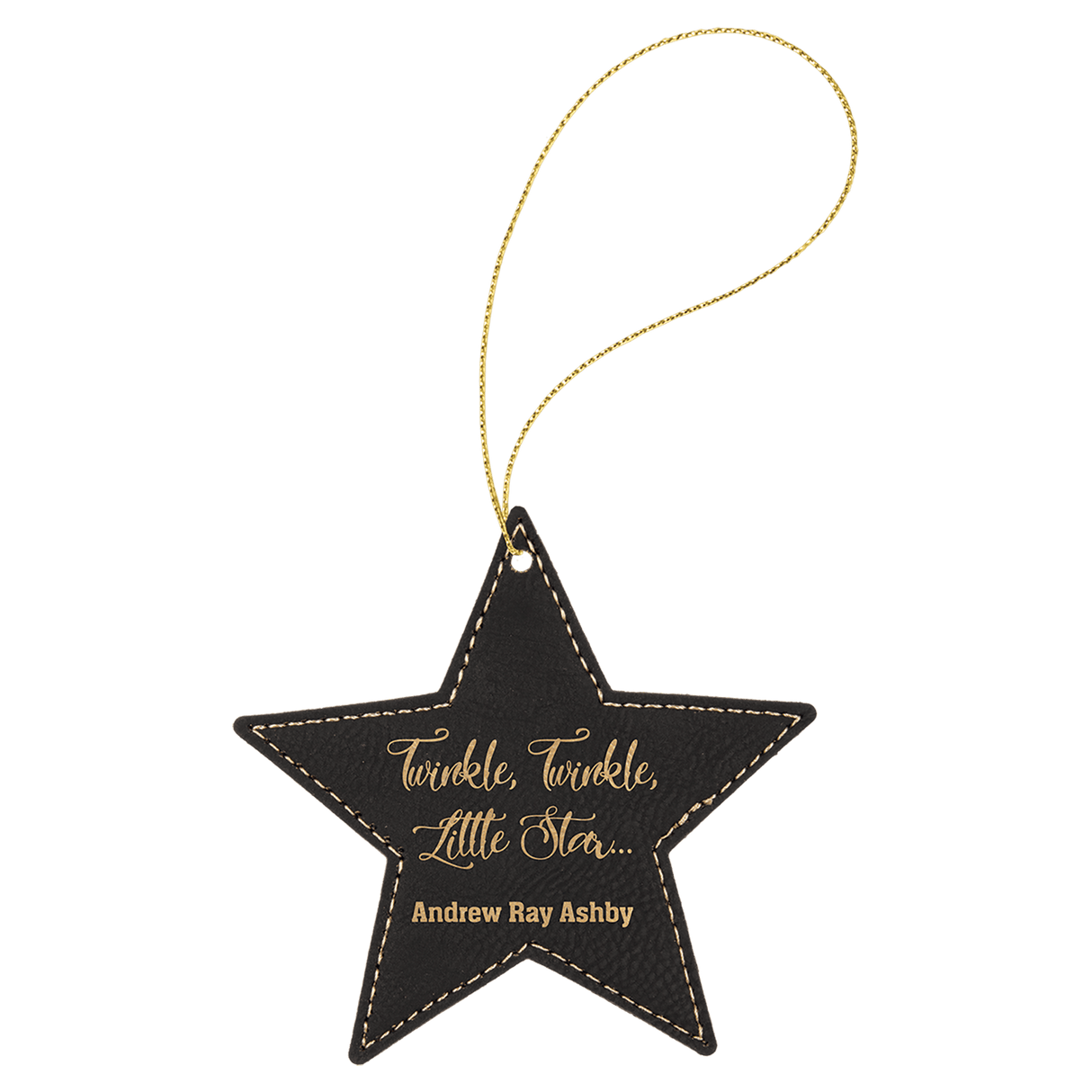 Star Ornament with Gold String-AKD Ink