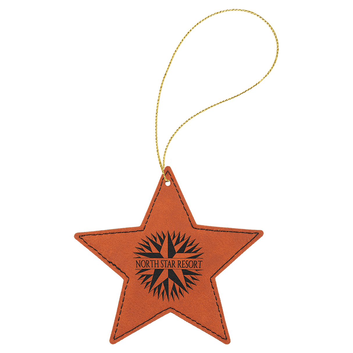 Star Ornament with Gold String-AKD Ink