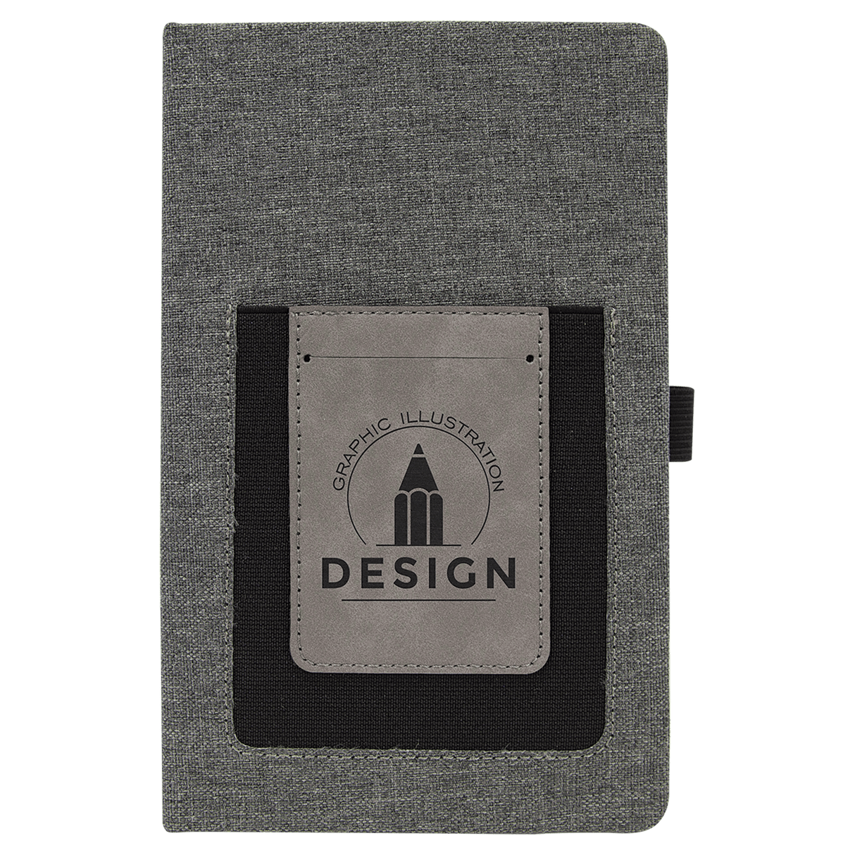 Gray Canvas Journal with Phone Pouch-AKD Ink