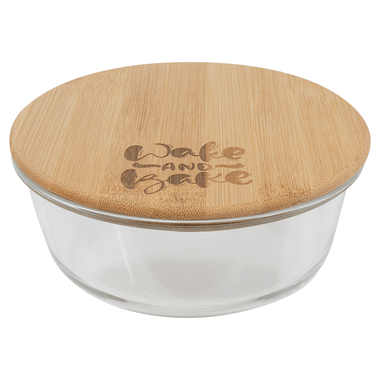 Round Glass Container with Bamboo Lid-AKD Ink