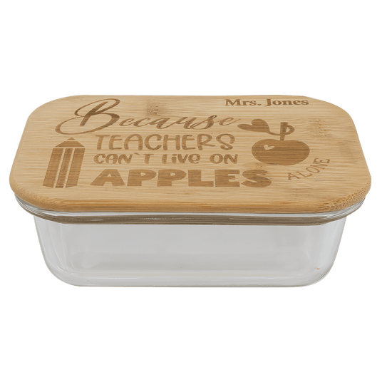 Rectangle Glass Container With Bamboo Lid