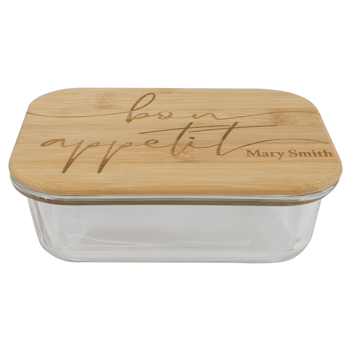 Rectangle Glass Container with Bamboo Lid-AKD Ink