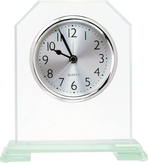 Clipped Corner Glass Clock-AKD Ink