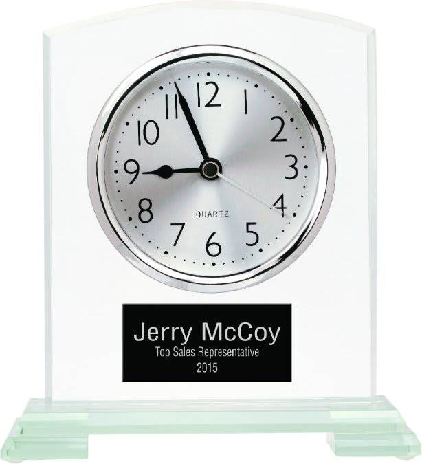 6 1/2" Square Arch Glass Clock-AKD Ink