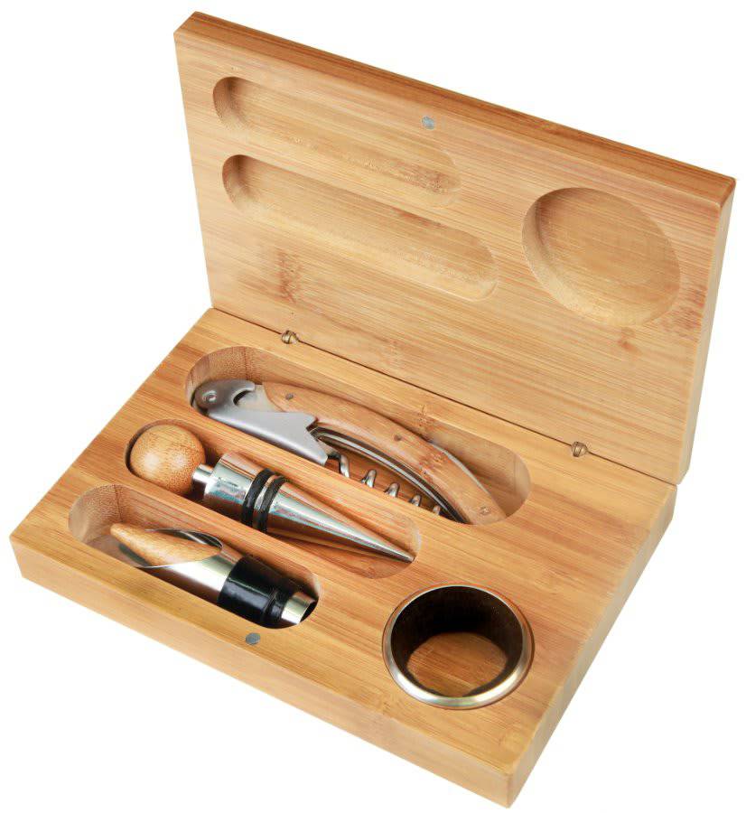 Bamboo 4-Piece Wine Tool Set-AKD Ink