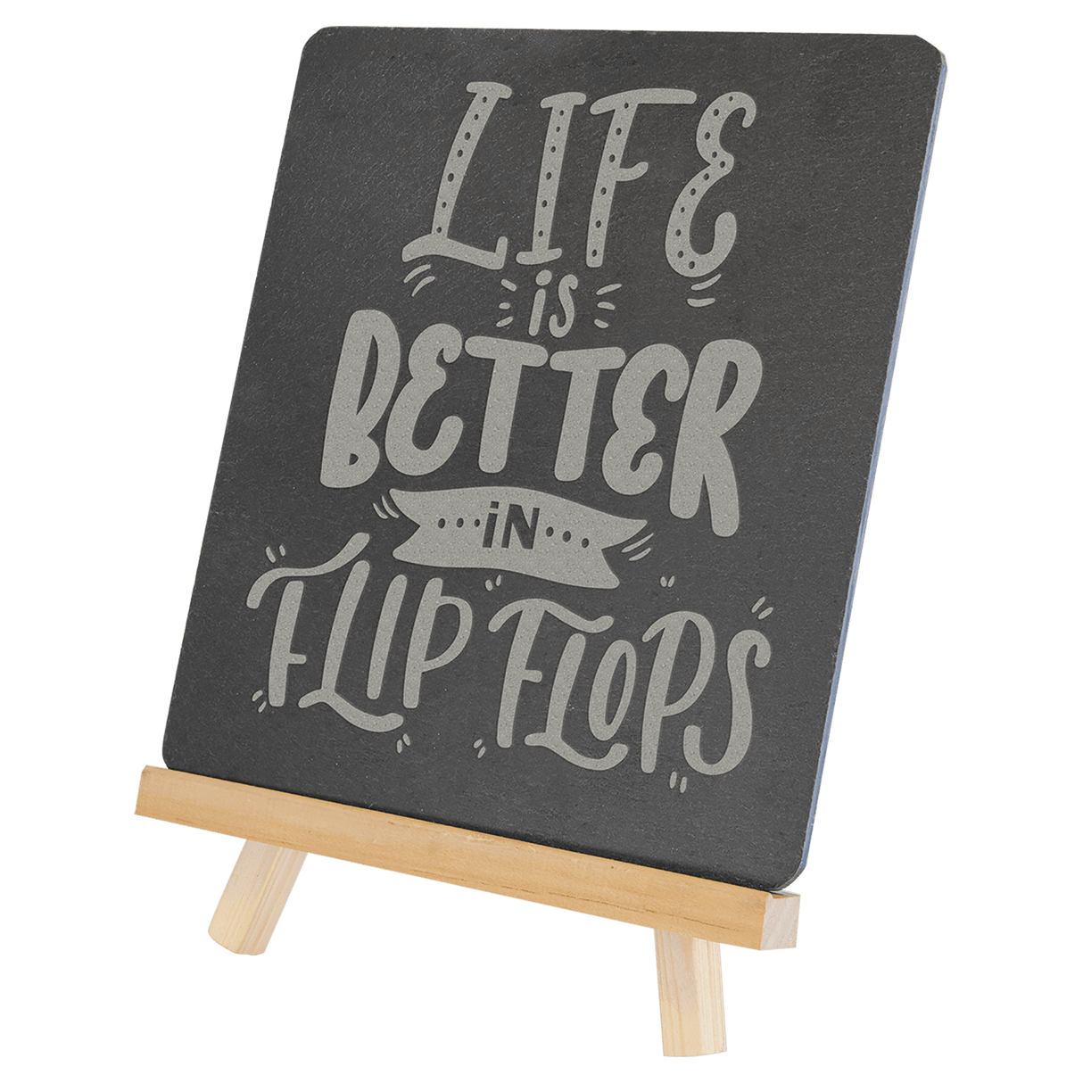 Rectangle Slate Decor with Wood Stand-AKD Ink