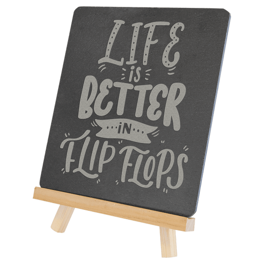 Rectangle Slate Decor with Wood Stand-AKD Ink