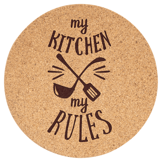 7 1/2" Round Cork Trivet-AKD Ink