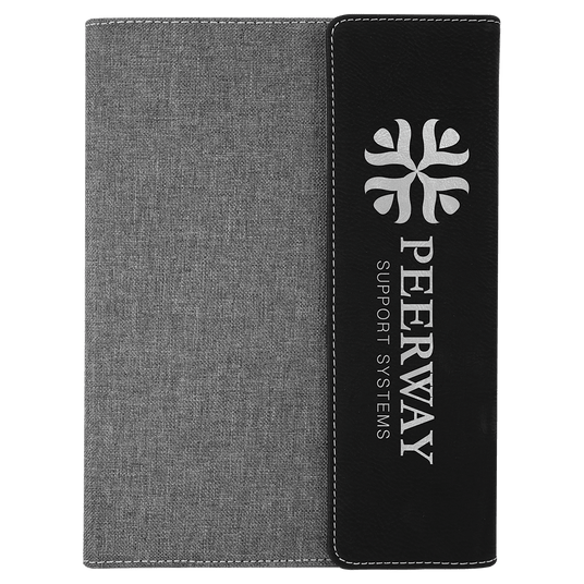 Gray Canvas Portfolio With Notepad