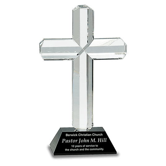 Crystal Cross on Pedestal Base-AKD Ink