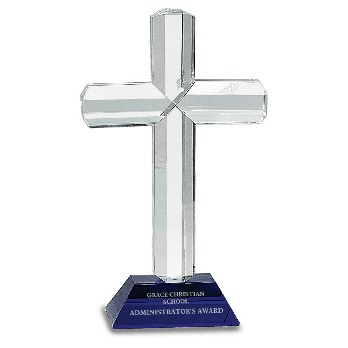 Crystal Cross on Pedestal Base-AKD Ink