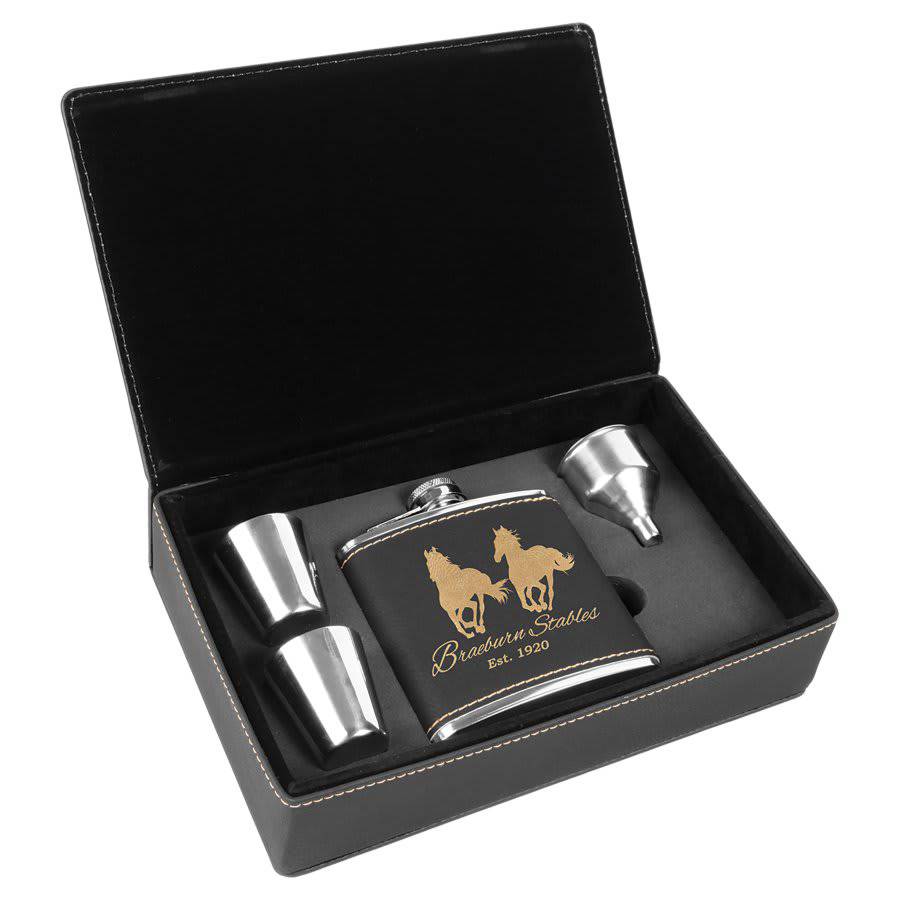 6 oz. Flask Gift Set-AKD Ink