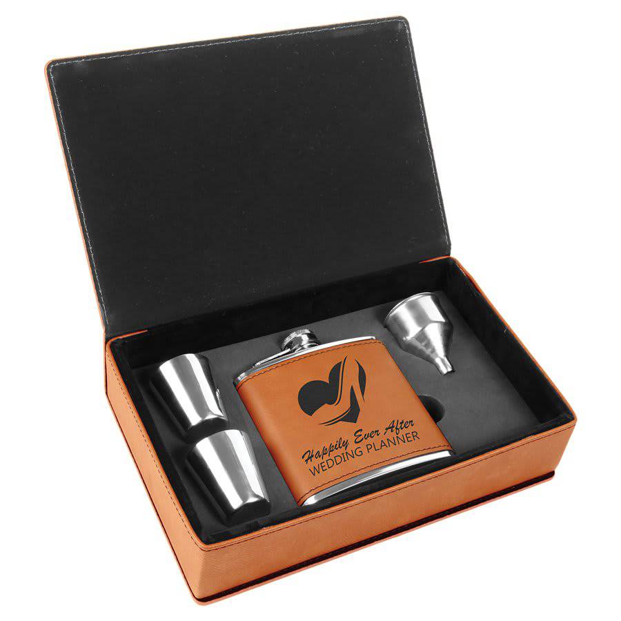 6 oz. Flask Gift Set-AKD Ink