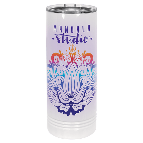 Polar Camel 22 oz. White Sublimatable Skinny Tumbler with Slider Lid-AKD Ink